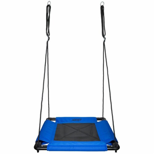 Swinging Monkey Giant 32 Inch Square Web Fabric Outdoor Family Play Swing, Blue Perspective: back