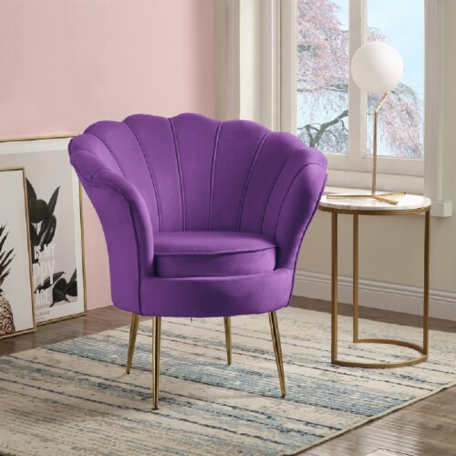 Purple velvet sales tub chair