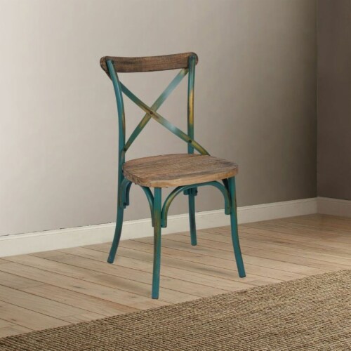 Turquoise wood top dining chairs