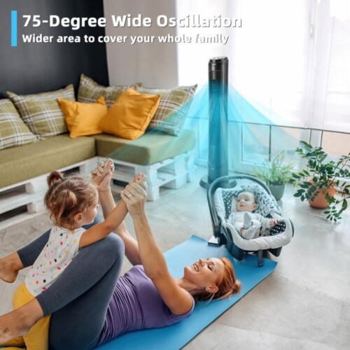 Costway 40 Inch Oscillating Tower Fan with 3 Wind Modes & 4 Wind Speeds Perspective: back