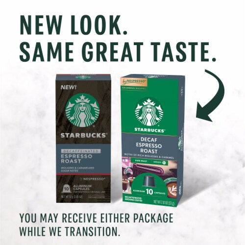 Starbucks Decaf Espresso Dark Roast Coffee Capsules for Nespresso Original Machines Perspective: back