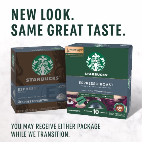 Starbucks By Nespresso Vertuo Line Pods Dark Roast Coffee Espresso Roast 100% Arabica Perspective: back