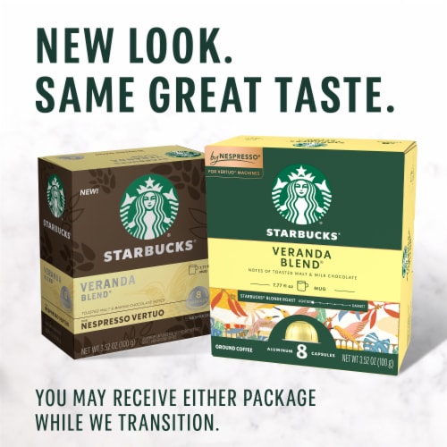 Starbucks By Nespresso Vertuo Line Pods, Starbucks Blonde Roast Coffee, Veranda Blend Perspective: back