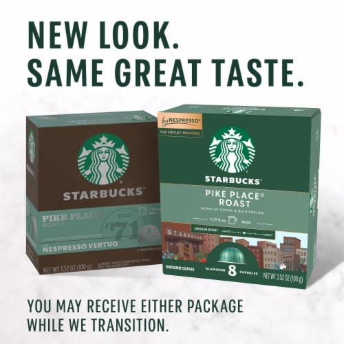 Starbucks by Nespresso Coffee Pods for Nespresso Vertuo Line Machines Pike Place Medium Roast Perspective: back