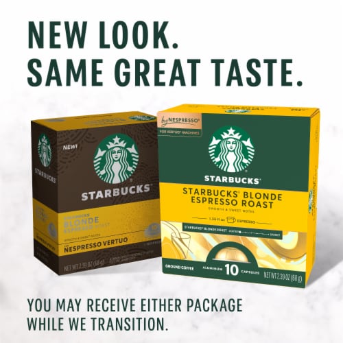 Starbucks By Nespresso Vertuo Line Pods Starbucks Blonde Espresso Roast Coffee 100% Arabica Perspective: back
