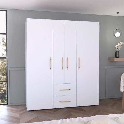 Bariloche Wardrobe Multi Section Storage with Hanging Rods Shelves and 2 Drawers 1 Unit Gerbes Super Markets