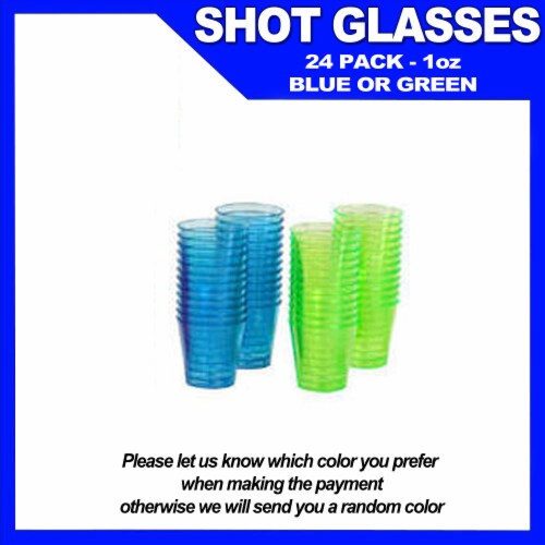 60 Shot Glasses Hard Plastic Colors 1 Oz Mini Wine Glass Party Cups Catering Bar Perspective: back