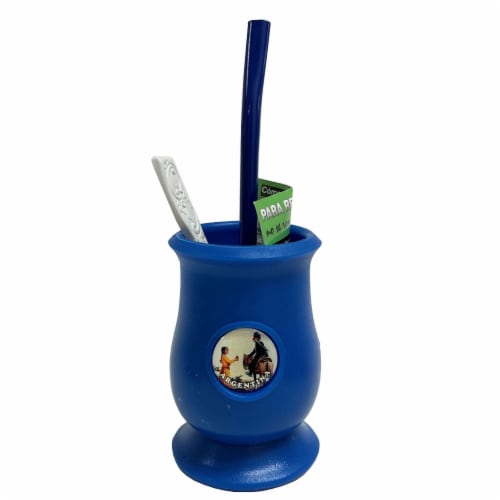 Argentina Plastic Mate Gourd Cup Straw Bombilla Yerba Mate Self Clean Innovative Perspective: back