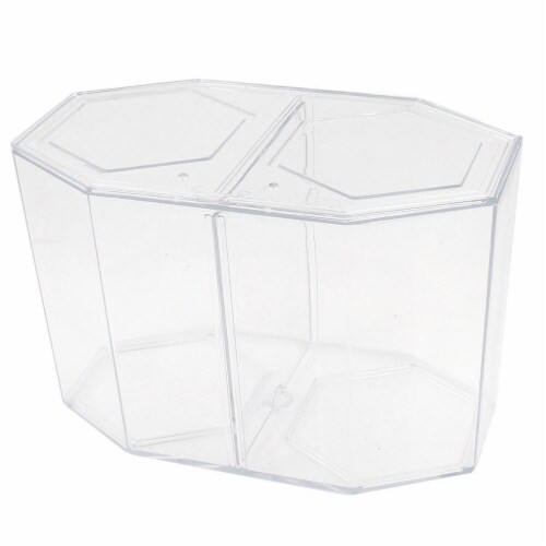 1 Dual Betta Hex Kit Tank Pet Aquatic Fishes Aquarium Habitat Office Home Decor Perspective: back