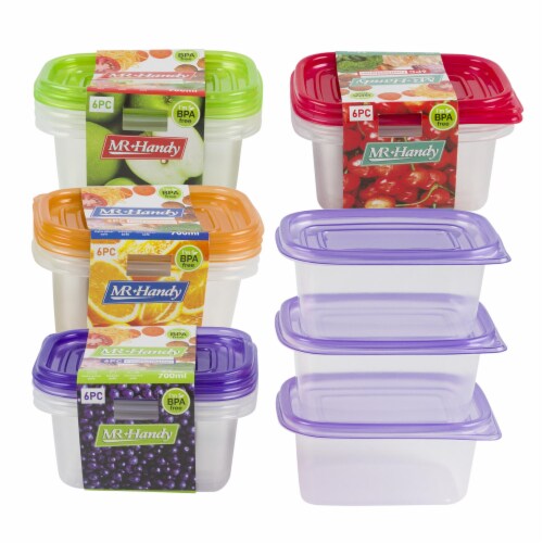 3 X Food Storage Container Freezer Microwave Dishwasher Safe Lids Lunch BPA FREE Perspective: back