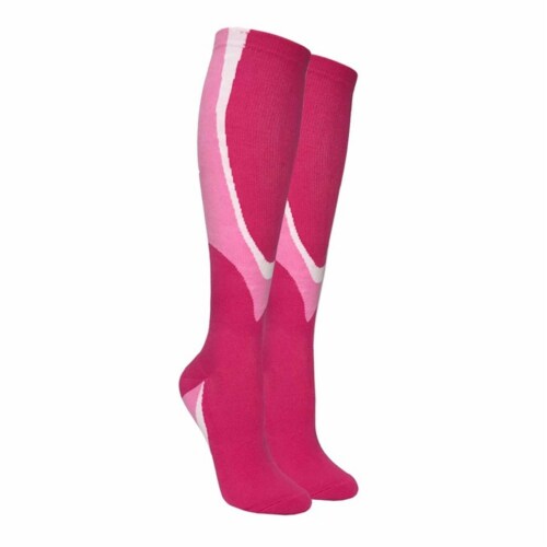 Compression Socks Men & Women Circulation 8-15mm Hg Medical Nurse Run Pink - 3 Pairs Perspective: back