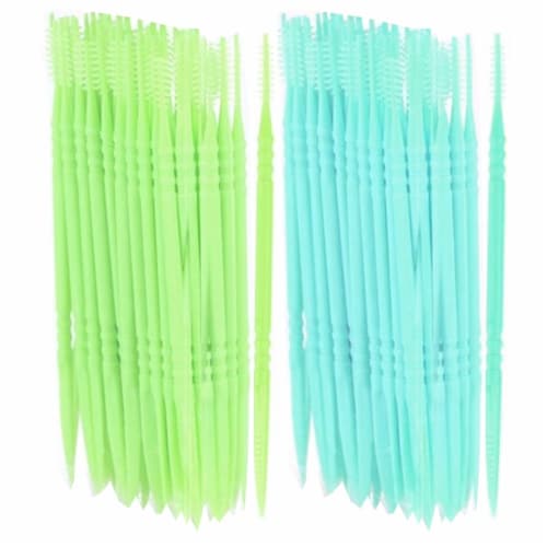 500 Ct Toothpicks Braces Brush Picks Interdental Bristles Floss Oral Care Teeth Perspective: back