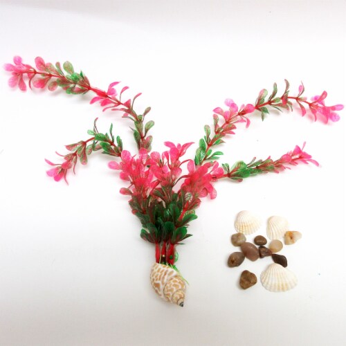 3 Pack Mixed Artificial Tank Grass Ornament Green Plant Aquarium Fish Decoration Perspective: back