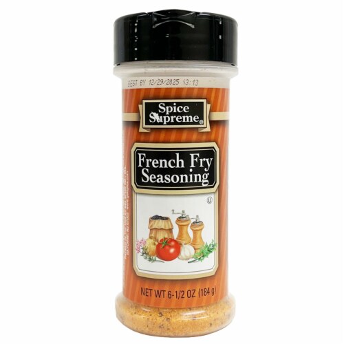 French Fry Seasoning 6.5 Ounce Jar Seasoned Fries Cooking Dry Rub Meats Veggies Perspective: back