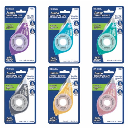 2 PC Correction Tape Liquid Paper Correct  Applies Dry Tear Resistant Dispenser Perspective: back