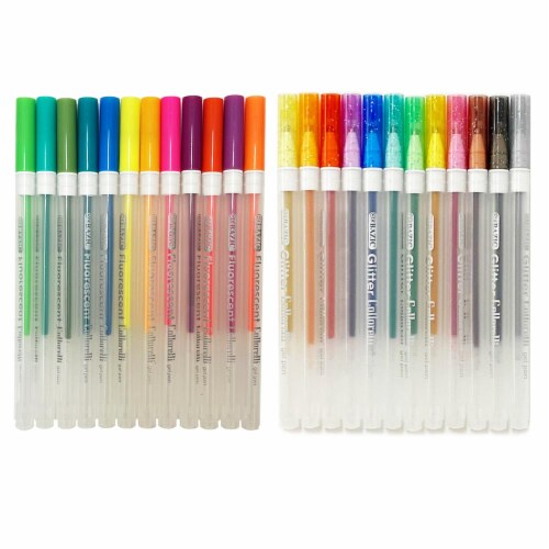 26Pc Activity Coloring Books Set Unicorn Glitter Gel Color Pens Kids Drawing Kit Perspective: back