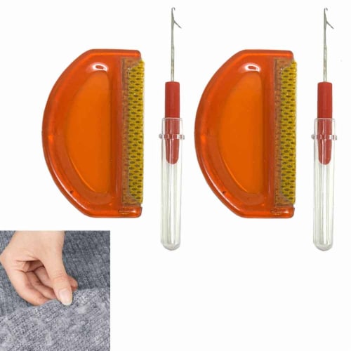 4 PC Portable Fabric Comb Knit Fixer Set Fuzz Pet Hair Lint Brush Remover Shaver Perspective: back