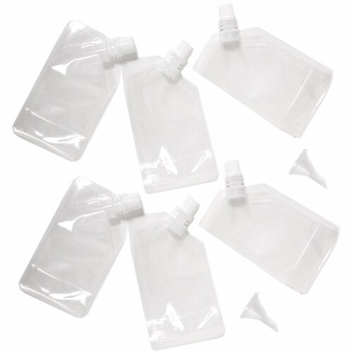 24 Pc Cruise Ship Flask Kit 4 Oz Rum Runners Alcohol Liquor Booze Bags Plastic Perspective: back