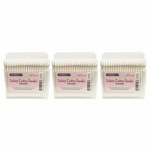 300 Ct Safety Cotton Swabs Double Tip Baby Ear Cleaning Pure Makeup Applicator Perspective: back