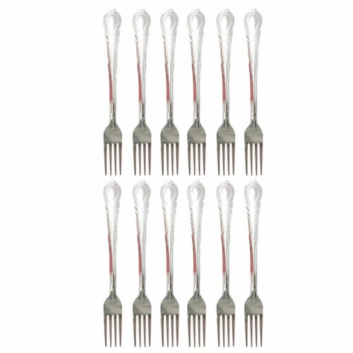 12 Dinner Forks Set Heavy Duty Stainless Steel Cutlery Table Flatware Utensils Perspective: back