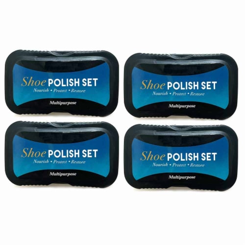 AllTopBargains 4 PC Shoe Polish Shine Sponge Cleaning Protector Leather Care Boots All Colors !