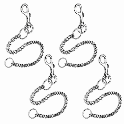 4 Pc Hook Key Rings Metal Chain 12 L Keychain Snap Swivel Lobster Claw