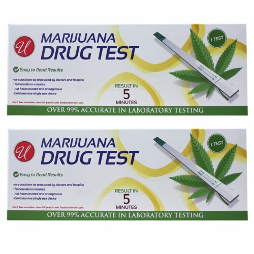 2 Pk Drug Tests Marijuana Screening Weed THC Urine At Home Test Kit Fast Results Perspective: back