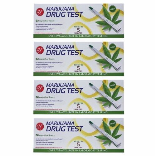 4 Pk THC Screening Drug Tests Marijuana Weed Urine Fast Results At Home Test Kit Perspective: back