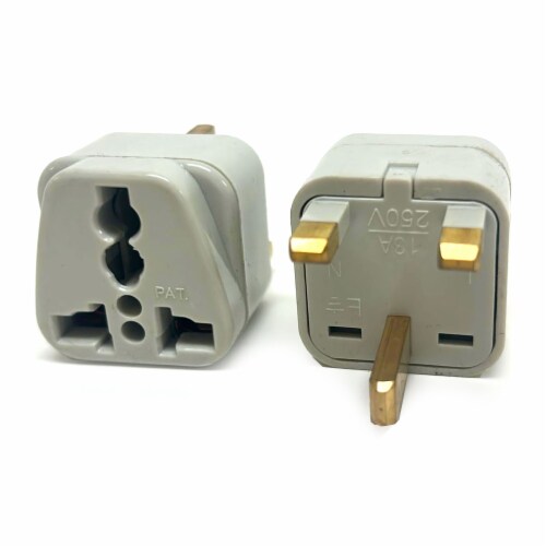 2 Universal Outlet Power Plug Adapter Type G AC Converter Dubai