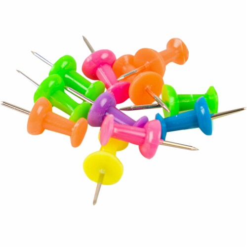100 Pc Push Pin Thumb Tack Multi Color 7/8 Cork Board Bulletin Office Pushpin Perspective: back
