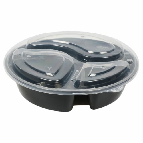 3 Rubbermaid TakeAlongs Meal Prep Storage Containers Black Clear Lid Diet  Lunch