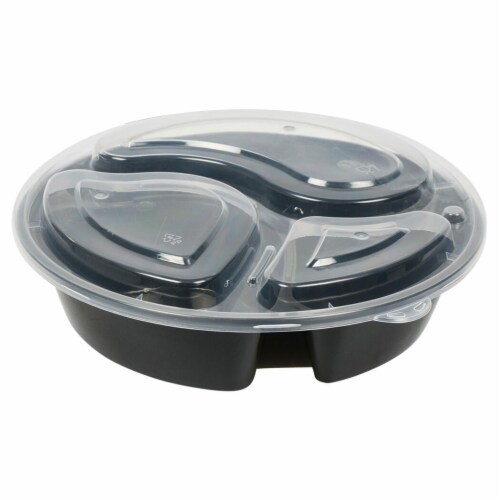 12 Meal Prep Containers 3 Compartment Plate W/ Lids Reusable Food Storage  30oz, 1 - Harris Teeter