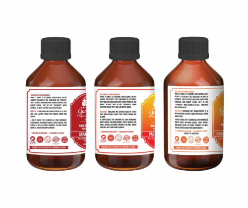 Gusteau's - Bakery Emulsion Combo Pack, (Strawberry, Passion Fruit, Honey Nut), 4 oz each Perspective: back