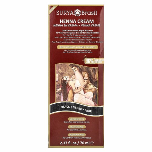 Surya Brasil Henna Cream Semi-Permanent Vegan Hair Dye for Gray Coverage and Toner for Perspective: back