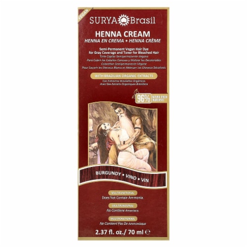 Surya Brasil Henna Cream Semi-Permanent Vegan Hair Dye for Gray Coverage and Toner for Perspective: back