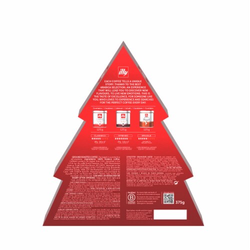 Illy® Christmas 2024 Ground Roasted Arabica Coffee Variety Package Tree Perspective: back