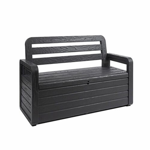 Toomax Foreverspring 70 Gallon Outdoor Deck Storage Box Chest Bench Dark Gray 1 Piece King Soopers
