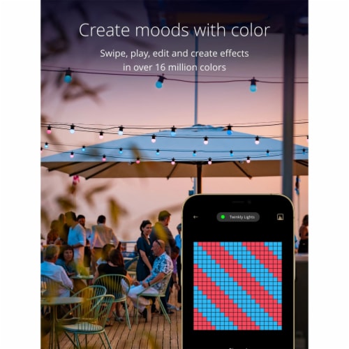 Twinkly Festoon App-Controlled Smart LED Bulb Light String 20 Multicolor RGB Perspective: back