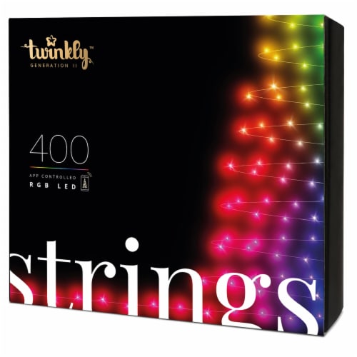 Twinkly Strings App-Controlled Smart LED Christmas Lights 400 Multicolor 105-Ft Perspective: back