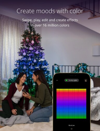 Twinkly TWT500STP-BUS App Controlled 7.5' Pre-lit Christmas Tree Multicolor LED Lights Perspective: back