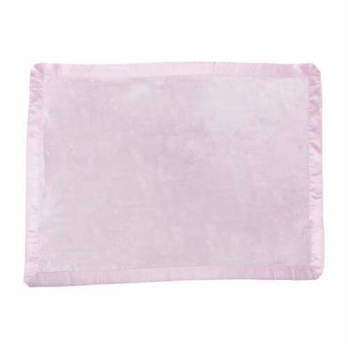 Pink baby blanket with satin trim online