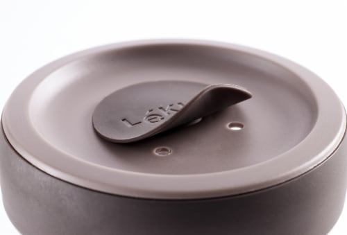 Lekue Sourdough Starter Set with 2 Jars and Silicone Spatula, Brown Perspective: back