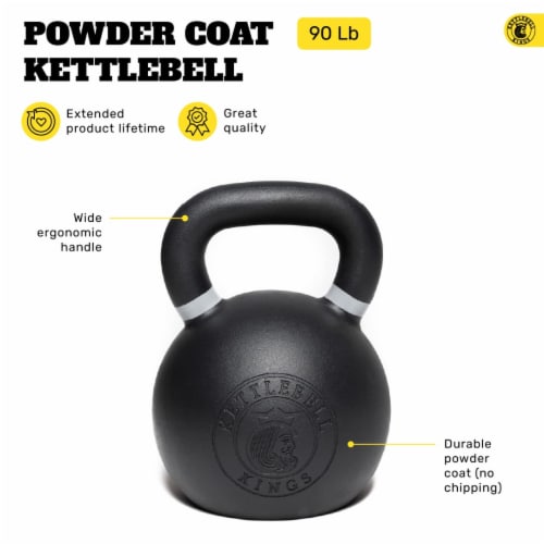 Kettlebell Kings 90 LB (41 KG) Powder Coated Kettlebell Weights, 5.12 H