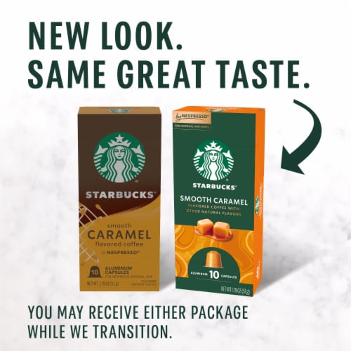 Starbucks By Nespresso Original Line Pods Flavored Roast Coffee Smooth Caramel 100% Arabica Perspective: back