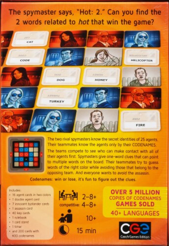 Codenames Board Game Perspective: back