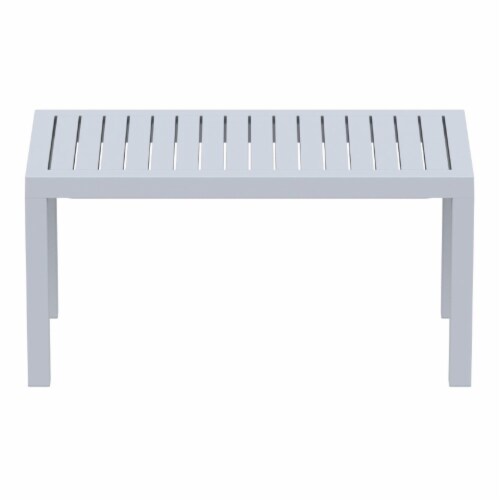 Ocean Rectangle Cofee Table Silver Gray Perspective: back