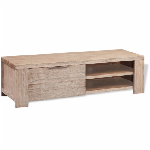 vidaXL TV Stand Solid Brushed Acacia Wood 55.1 x15 x15.7 1 set Fry s Food Stores