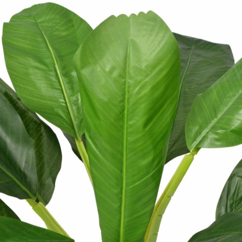 vidaXL Artificial Banana Tree Plant with Pot 59  Green Perspective: back