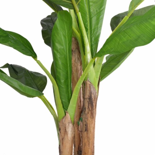 vidaXL Artificial Banana Tree Plant with Pot 68.9  Green Perspective: back