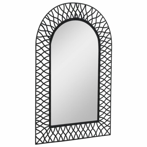 vidaXL Wall Mirror Arched 19.6 x31.4 Black Perspective: back